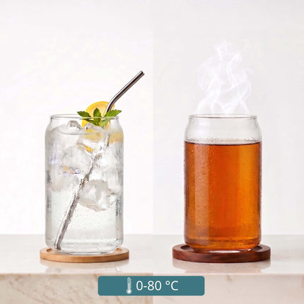 Průhledné sklenice na long drink ve tvaru plechovky, sada 4 ks