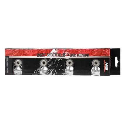 Clear PU Wheels Set, 90x24 82A, ABEC-7 Chrome Bearings