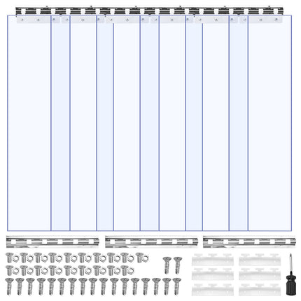 Clear PVC Strip Curtain 0.96 x 2.1 m, 2 mm, 6 PCS