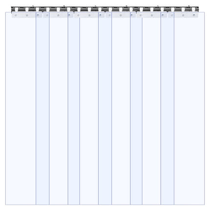 Clear PVC Strip Curtain, 84x38 in, 2 mm, 6-Pack