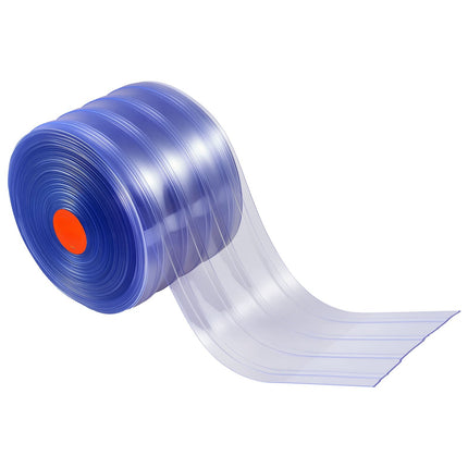 Clear PVC Strip Curtain Roll, 45.7 m x 20 cm, Ribbed