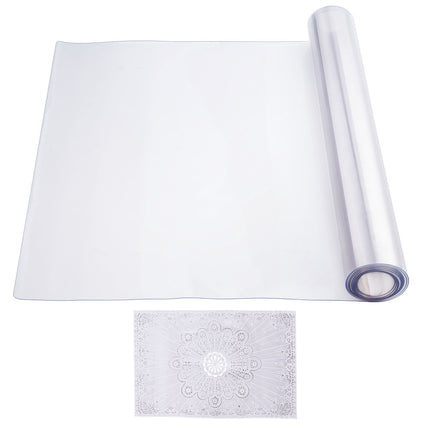 Clear PVC Table Protector 24x96 in, 1.5 mm Thick