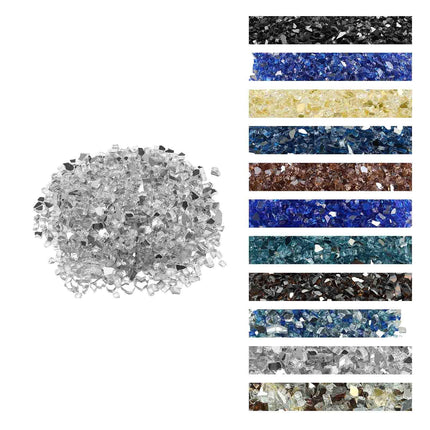 Clear Reflective Fire Pit Glass, 10 lb, 1/2 in