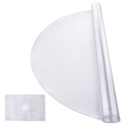 Clear Round PVC Table Protector, 42x42 in, 2mm Thick