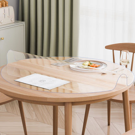 Clear Round PVC Table Protector, 42x42 in, 2mm Thick