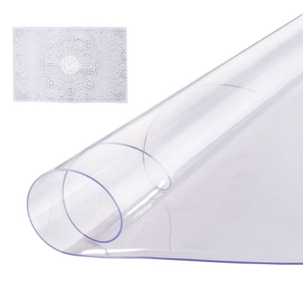 Clear Round PVC Table Protector, 42x42 in, 2mm Thick