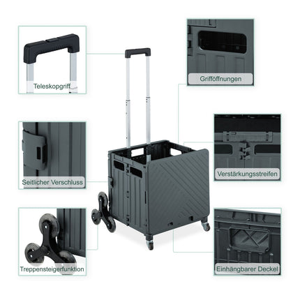 Climbing Shopping Cart, 8 Wheels, Telescopic Handle