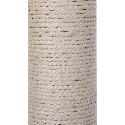 Gray cat tree with sisal scratching post and plush hammock