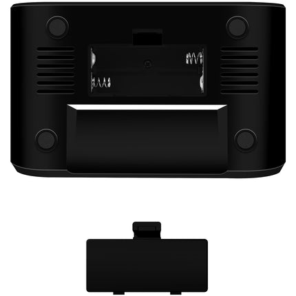 Radiowecker Temperatur/Luftfeuchtigkeit USB-C/Batteriebetrieb Schwarz