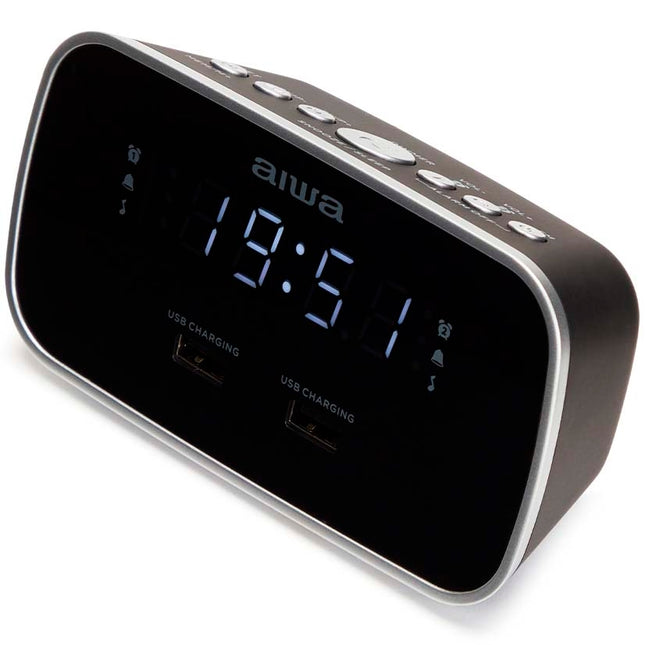 Radiowecker mit zwei Alarmzeiten und USB-Ladefunktion – Schwarz