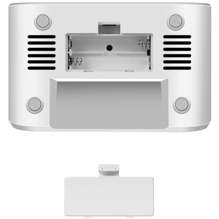 Radiowecker Temperatur/Luftfeuchtigkeit USB-C/Batteriebetrieb Weiß