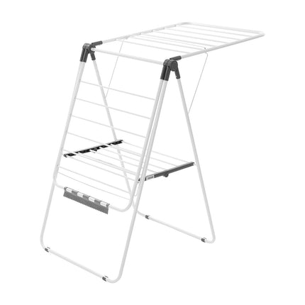 Clothes Drying Rack – 2-Tier Foldable, 21 Rods, Sock Clips