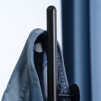 Garderobenständer aus Stahl – 8 Haken, schwarz, 170 cm