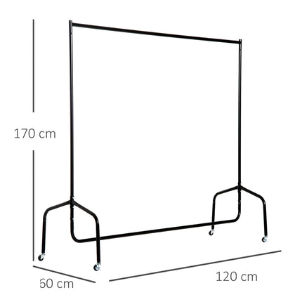 Portant à vêtements mobile à roulettes, portemanteau, 120 x 60 x 170 cm, stable et peu encombrant