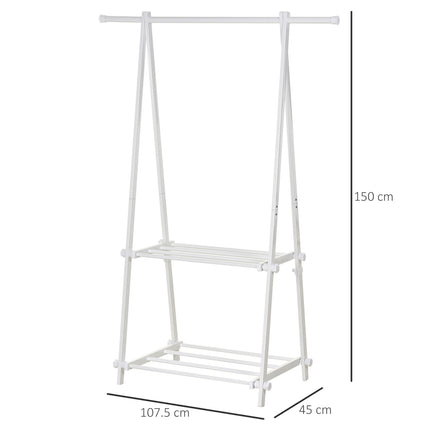 Garderobe mit Schuhablage, weiß, 107,5x45x150 cm