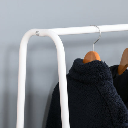 Freistehende Garderobe aus Stahl mit Schuhaufbewahrung, weiß