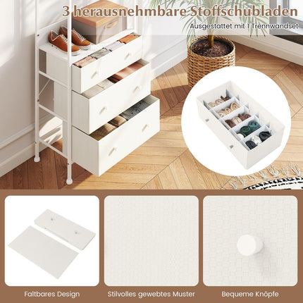 Clothes Rack with Drawers & Adjustable Hanging Rod