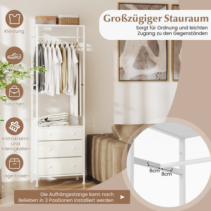 Clothes Rack with Drawers & Adjustable Hanging Rod