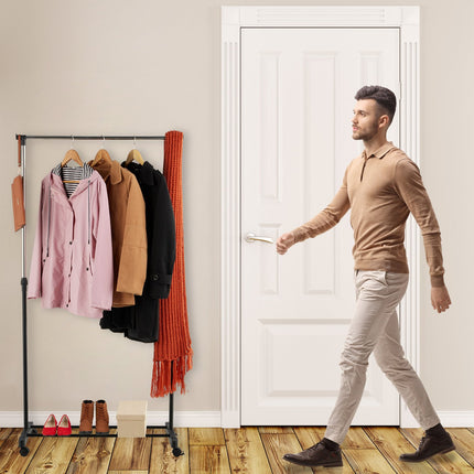 Clothes Rack with Wheels – Adjustable Metal Rail
