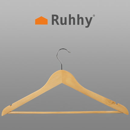 Clothes hanger 10 pcs. - wooden Ruhhy 24492