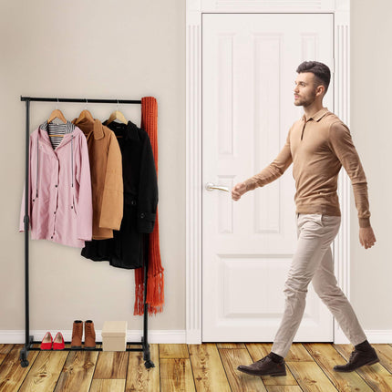 Clothes hanger on wheels