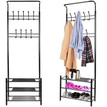Clothes hanger - rack with shoe shelf 15744