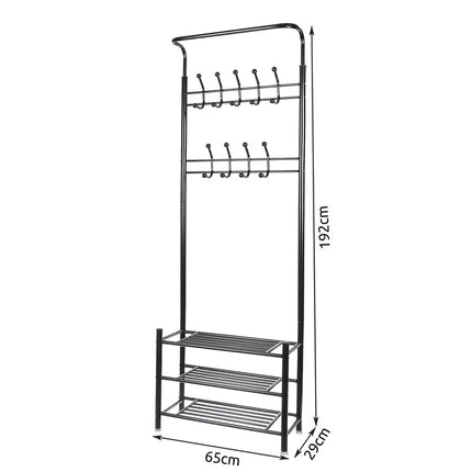 Clothes hanger - rack with shoe shelf 15744