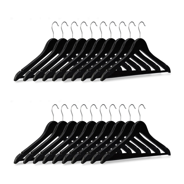 Clothes hangers with trouser bar, set of 20