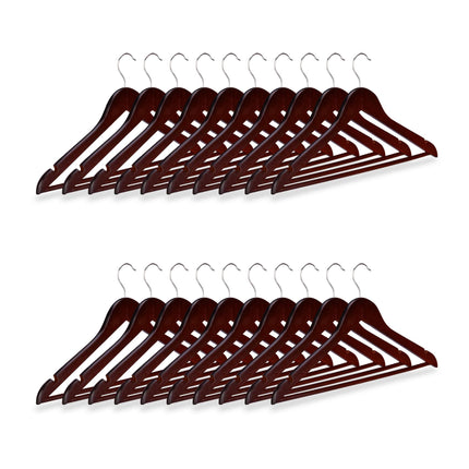 Clothes hangers with trouser bar, set of 20