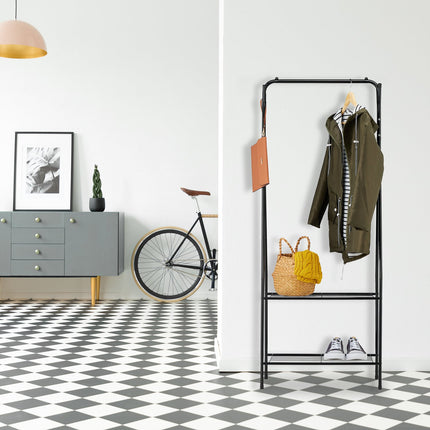 Clothes hanger with 2 shelves