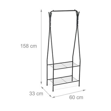 Clothes hanger with 2 shelves
