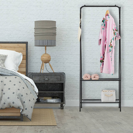 Clothes hanger with 2 shelves