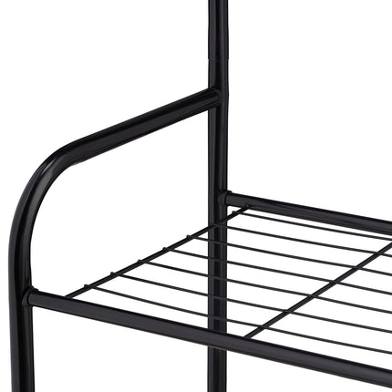 Clothes hanger with 2 shoe shelves
