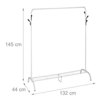 Clothes hanger with shelf and hooks