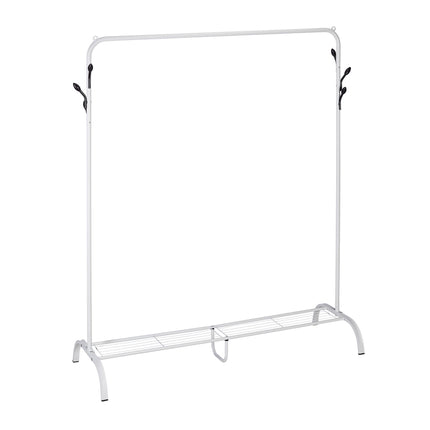 Clothes hanger with shelf and hooks
