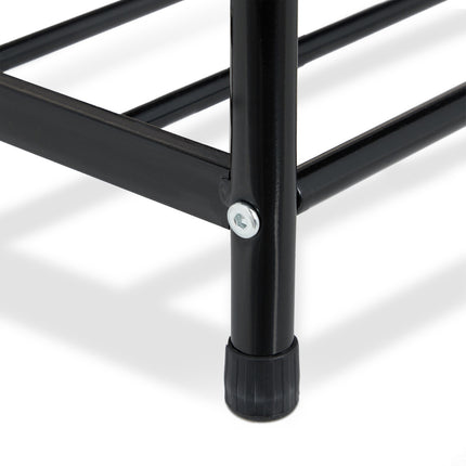 Clothes hanger with shoe shelf and bench