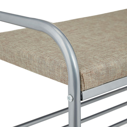 Clothes hanger with shoe shelf and bench