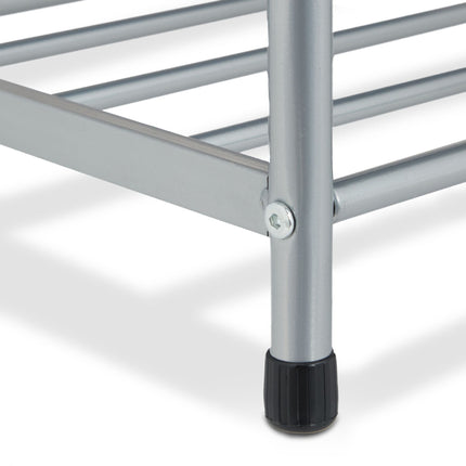 Clothes hanger with shoe shelf and bench