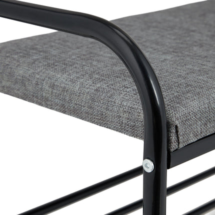 Clothes hanger with shoe shelf and bench