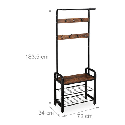 Clothes hanger with shoe shelf industrial