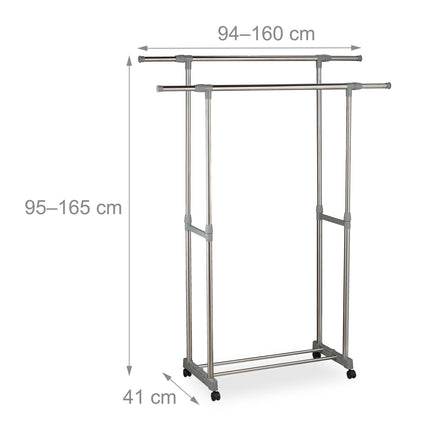 Clothes hanger with two clothes rods