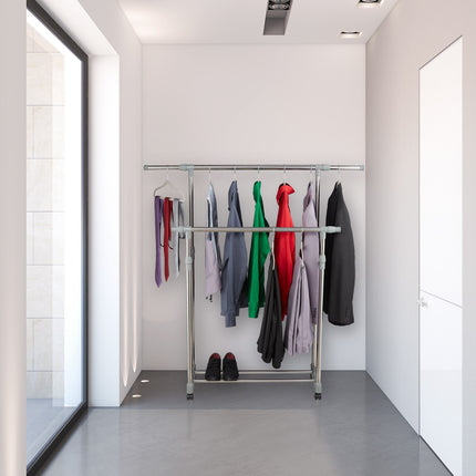 Clothes hanger with two clothes rods