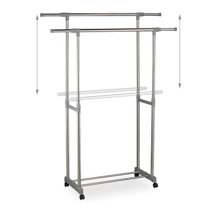 Clothes hanger with two clothes rods