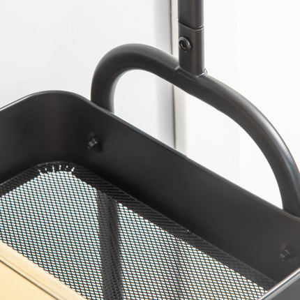 Portant à vêtements sur roulettes, porte-manteau avec tringle à vêtements, porte-chaussures, porte-manteau sur pied en acier, pour salon, chambre à coucher, charge jusqu'à 16 kg, noir