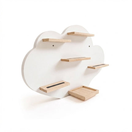 Cloud Wall Shelf for Tonies and Toniebox, Holds 20 Figures, White