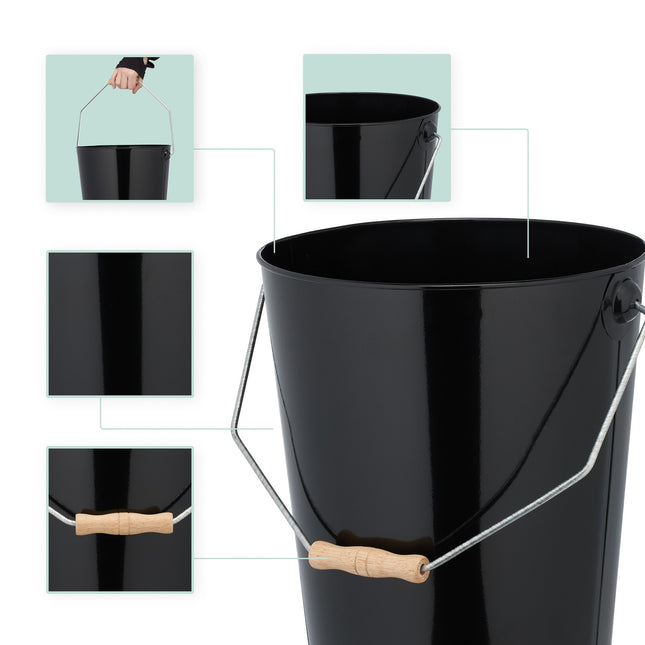 Kohleeimer mit Griff – Kamin, Brennholz, Pellets
