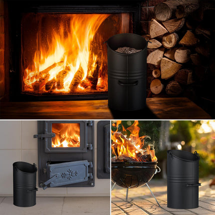 Kohle-Eimer 12L – Schwarz Eisen Kamin-Eimer