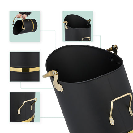 Coal Scuttle 12L – Iron Bucket for Fireplace & BBQ