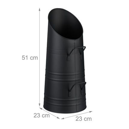 Kohleeimer, 9L Eisen, Mattschwarz