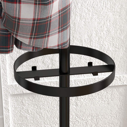 Metall-Garderobenständer mit 8 Haken, Walnuss-Finish, 177 cm